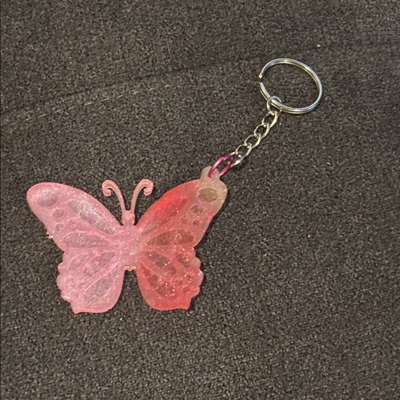 Pink Butterfly Keychain - Picture 2 of 4